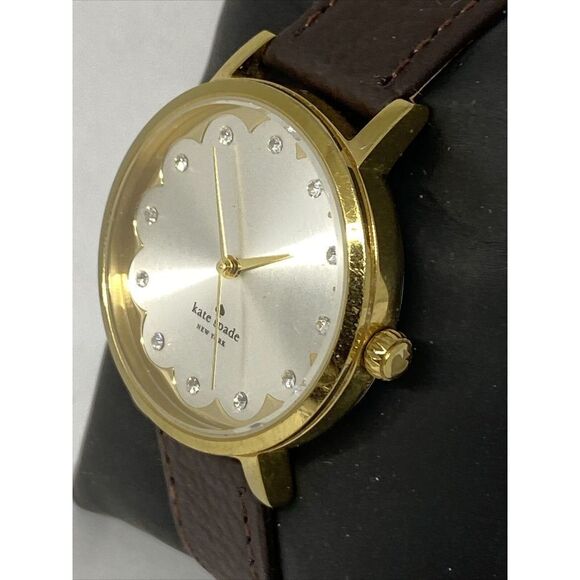 Kate Spade New York 0586 Women's Brown Leather Silver Analog Dial Watch XX572 - Picture 4 of 12